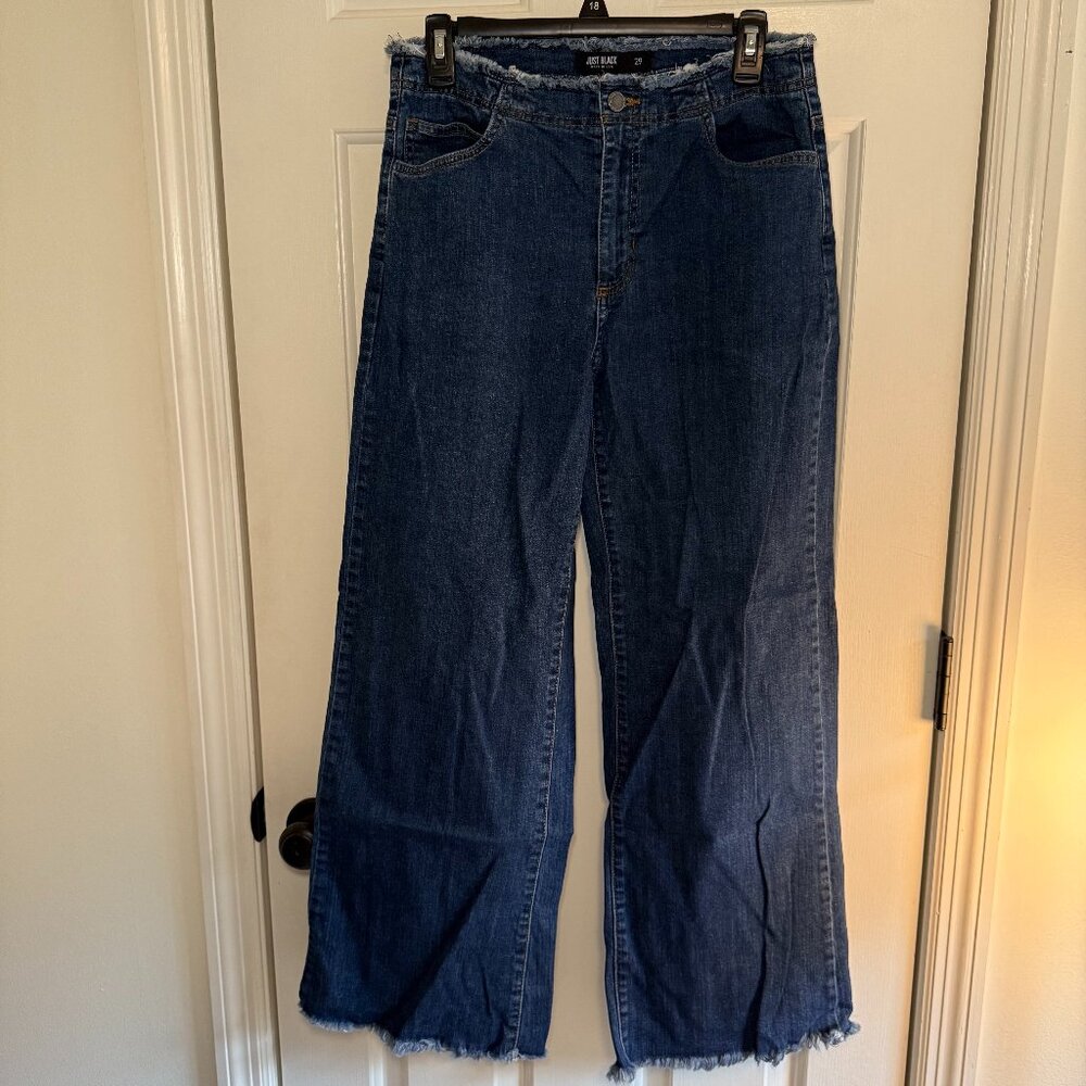 Just Black Dark Wash Wide Leg Jeans